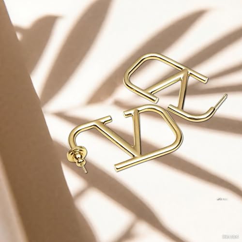 Luxury 14K V-Shaped Geometric Earrings Women Letter V Hypoallergenic Earrings Dangle Earrings Lightweight Alphabet - Image 7