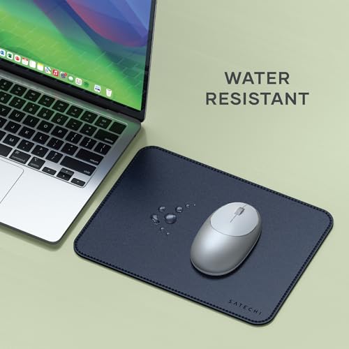 Tapis de souris 25 x 19 cm mousepad ergonomique résistant bleu Satechi