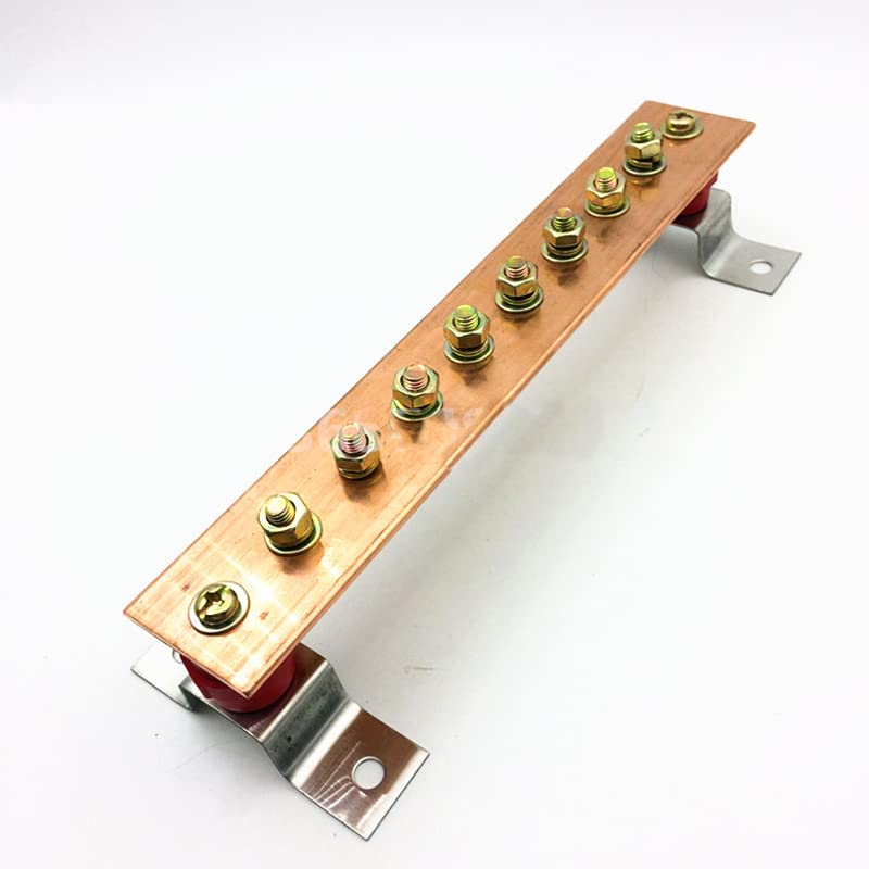 1pcs 4 * 40 * 300 Equipotential Busbar Room Tinned Copper Bar Grounding Busbar Earthing Bar