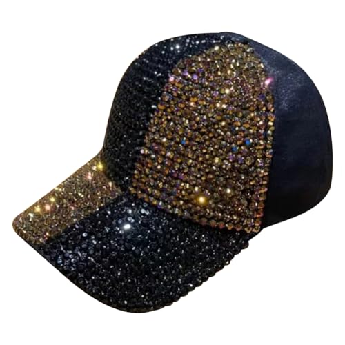 Gorra de béisbol ajustable con cristales brillantes unisex