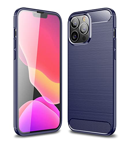 Coque iPhone 14 Pro Max au fini texture carbone bleu au design élégant et épuré
