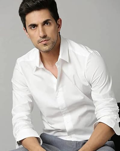 Image of Men's Cotton Blend Solid Shirt - Stylish Button Down Shirt for Casual