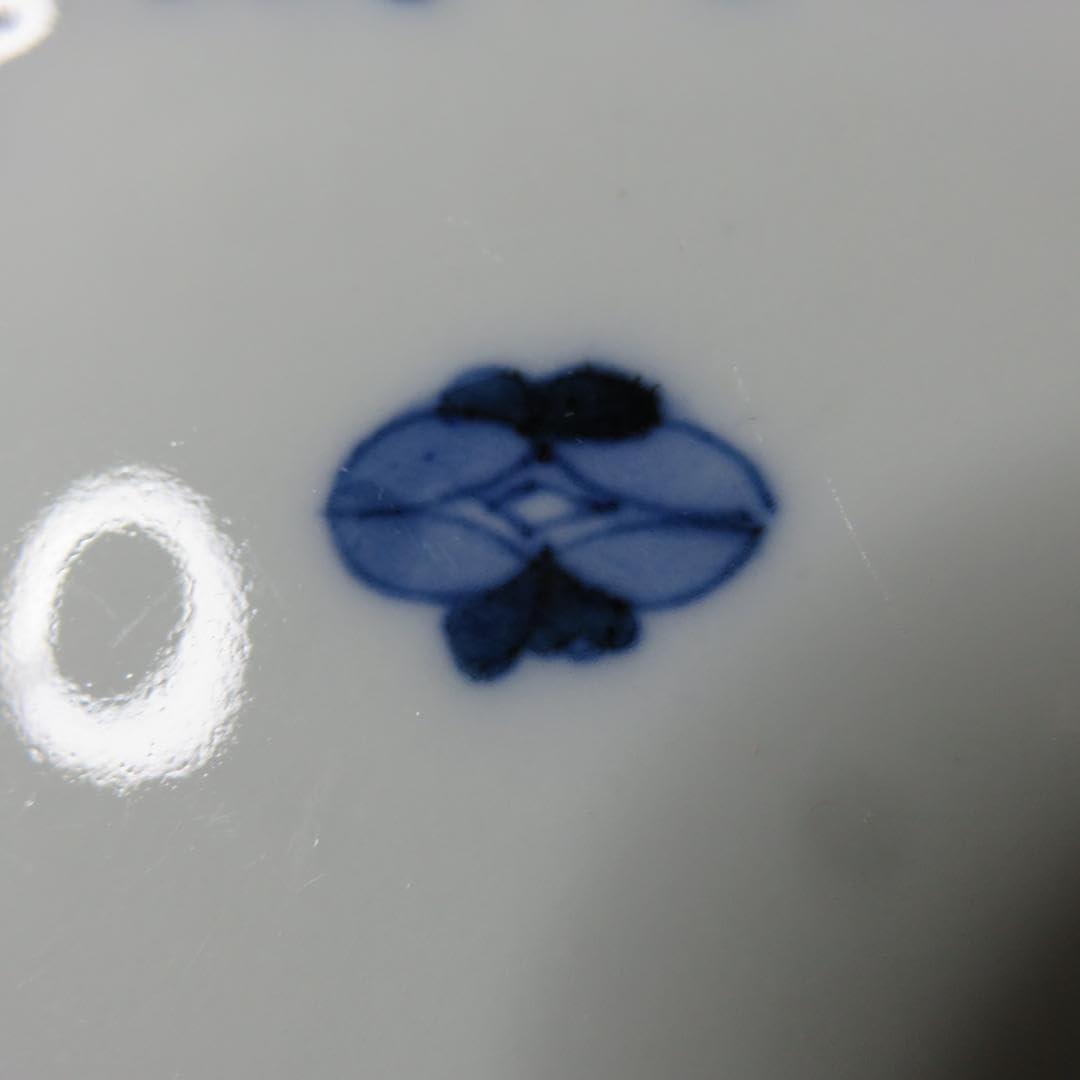 長丸皿 5枚 染付 花弁 唐草 明治 大正 ケンケン 長丸皿 5