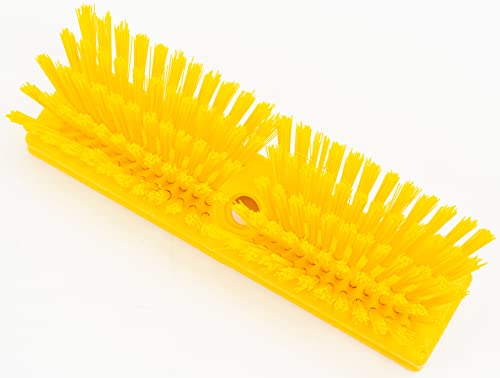 Image of SPARTA Plastic Floor Scrub Brush, Brush Head Only, Deck Brush with ACME Standard Thread Fitting for Deck, Industrial Kitchens, and Hospitals, 10 Inches, Yellow