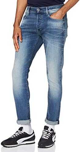 G-Star RAW Men's 3301 Slim Fit Jean in Hydrite Blue Stretch Denim