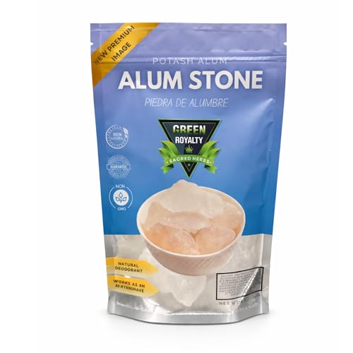 GREEN ROYALTY Alum Stone (Piedra de Alumbre) 4 oz - Multi-Purpose Crystal for Skin Care and Healing - Natural Deodorant & Antiperspirant | Shaving Stone.