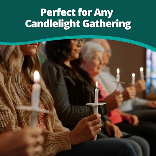 Concordia Supply Church Candles for Candle Light Service Vigil - 6.5\" x 1/2\" Bulk White Candles for Memorial, Congregational, Shabbat, Wedding, Communion, Baptism & Christmas Ceremonies - Box of 1000 - Thumbnail 5