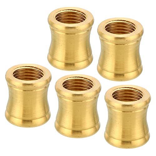 Image of PATIKIL M10 Thread 14x15mm Lamp Pipe Brass Coupling, 5 Pack Threaded Lamp Rod Coupler Light Fixture for Light Repair Assembly
