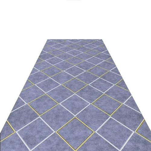Hallway Runner Rug Kitchen Washable Non Slip Runner Rug Entrance Doormat for Hotel/Home/Office/Studio/Balcony, Anti-Slip Modern Hallway Runner Rugs with Rubber Backing, Diamond Lattice Patterned Desig
