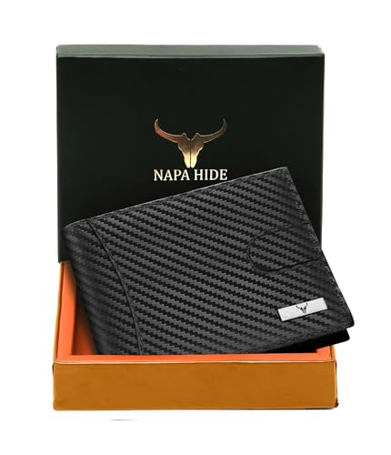 Image of NAPA HIDE Carbon Fiber Leather Wallets for Men (Supernova Black1)
