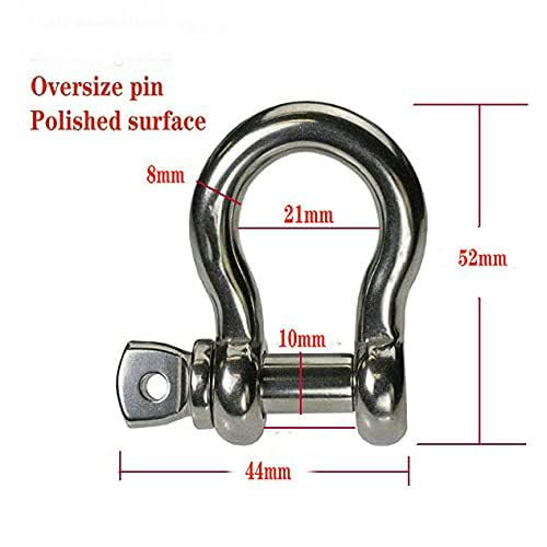 JY-MARINE Stainless Steel 304 Shackle 5/16 Bow Shackle Marine Grade Heavy Duty Shackle for Chains Wire Rope Lifting Paracord Outdoor Camping Survival Rope Bracelets,4Pcs 1