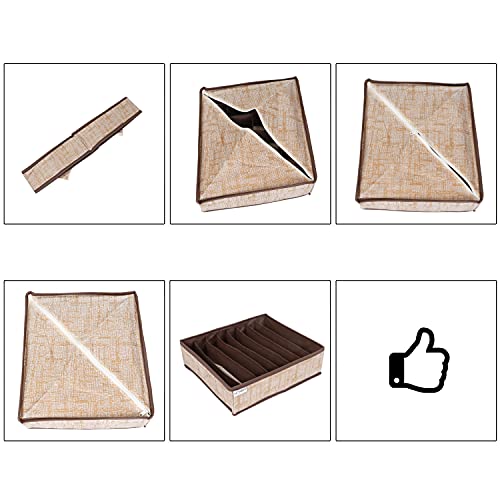 Image of HOKIPO Undergarment Organizer Storage Box for Drawers Bra Panty Socks Tie Lingerie Organizer for Wardrobe (IN-335)