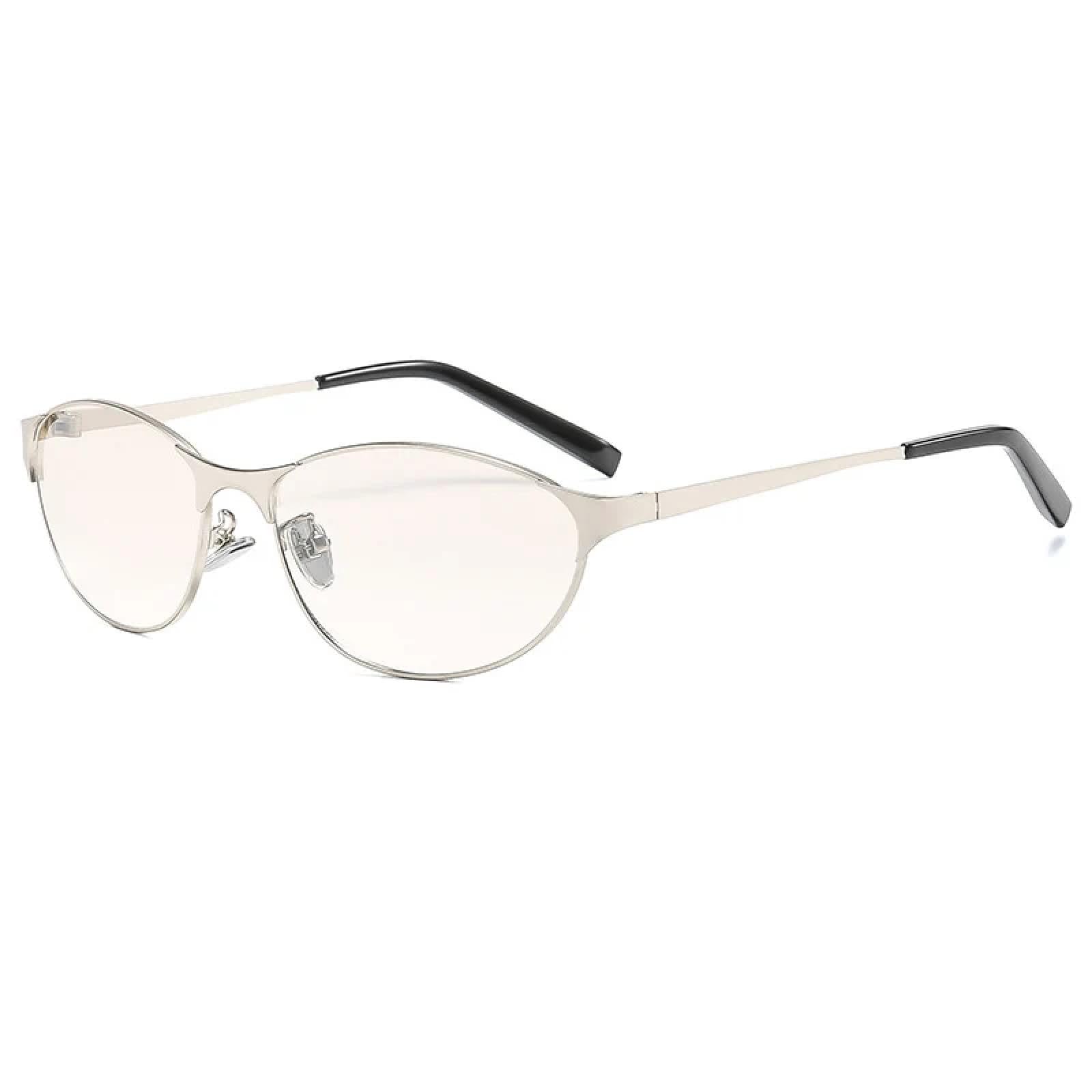 Lunettes de soleil œil de chat en métal style vintage - 7