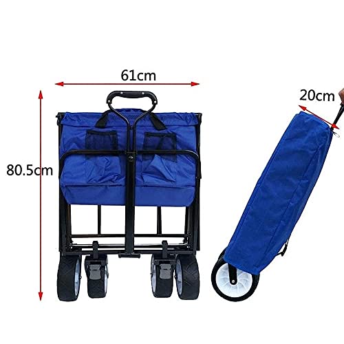 CCKUYT Trolleys, Trolley Klappwagen Faltbarer Gartenwagen Strandwagen Ziehwagen Handwagen Klappwagen Outdoor Camping Handhabung Tragbar P – Bild 5