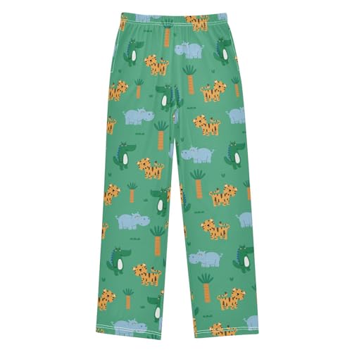 Boys' Pants Cute Tiger Alligator Hippo Animal Long Bottoms Jogger Pants Elastic Waist Trousers with Pockets S-XL