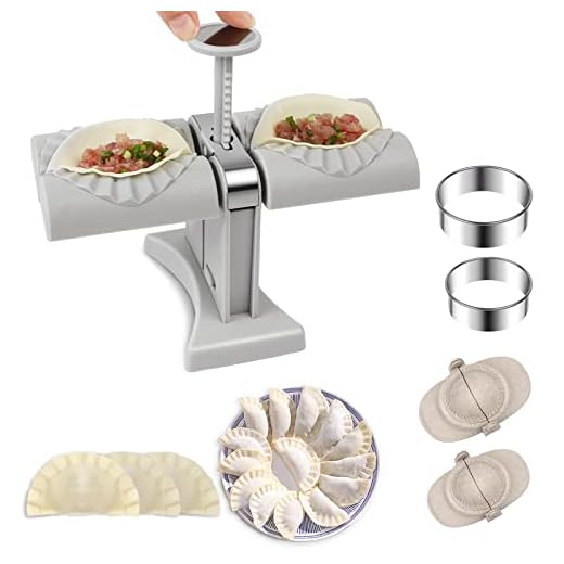 Dumpling Maker, Household Double Head Automatic Dumpling Maker Mould With 2*mini Dumpling Maker/2* Dough Cutter, Kitchen Gadget for Empanada, Pierogi, Pastelitos, Calzone, Turnovers