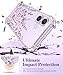 GVIEWIN for iPhone 17 Case, with Screen Protector+Camera Lens Protector, [NonYellowing] Clear Floral Slim Shockproof Protective Hard PC Back Women Phone Case for iPhone 17 6.3