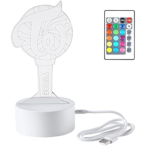 YX&ST Kpop Twice 16 Colors LED Night Light with Remote Control USB Acrylic Home Room Decoration Cover