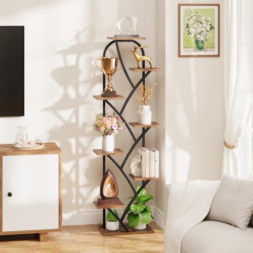 Image of Indoor Plant Stand with Grow Lights, 8 Tiered, 59.5 inch Tall | Plant Shelf, Flower Holder, Heavy Duty Anti-rust Iron Pipes, Water-resistant & Anti-corrosive Wood, Auto Timer