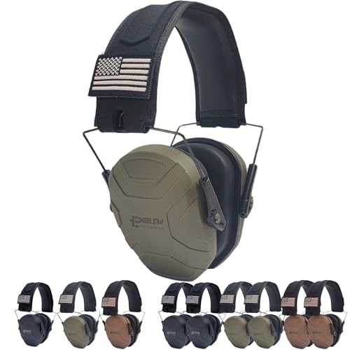 Emblem OD Shield XT Gehörschutz für Gewehrreichweite, NRR 24 dB, Bau-Gehörschutz für Erwachsene und Kinder, schlanker, geräuschreduzierender Ohrenschützer für Sport und Sicherheit (OD Shield XT Grün)