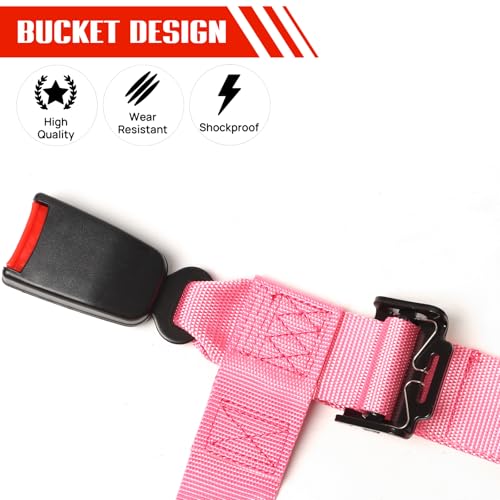 BESTZHEYU 4 Point Harness with 3 Inch Comfortable Heavy Duty Shoulder Padding with Quick Auto buckle for UTV ATV Sports Car, Racing Car, Car Pink Racing Harness 1PC by BESTZHEYU - Used condition - Image 8