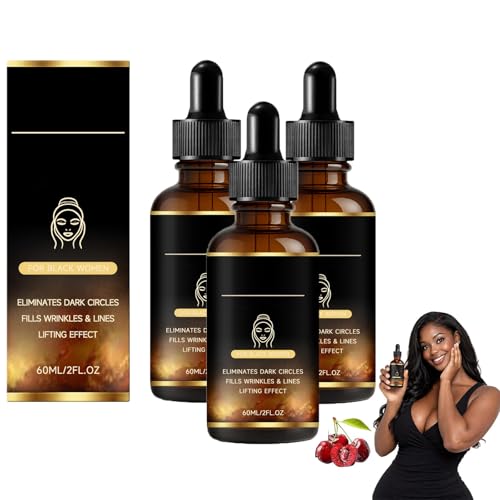 Sérum Skin Protect para mujer negra, reafirmante e hidratante con aceite de ricino, antioxidante e iluminador, fácil de absorber, suave para la piel, cuidado facial diario (3 unidades)