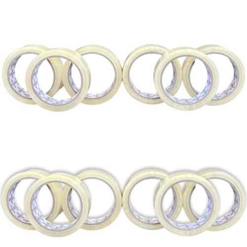 BARGAIN FACTORY 12 Rolls Cellotape Rolls Strong Clear Packing Tape Extra Long Strong Sealing for Parcel Stationary Gift Wrap Tape Postal bags Long Term Storage - Image 2