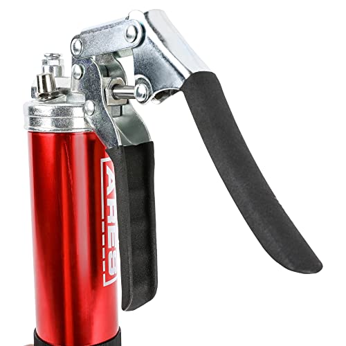 Image of ARES 53015 - Professional Pistol Grip Grease Gun - Includes 18-Inch Flex Hose with Spring Guard and 6-Inch Offset Extension - 4500 PSI Working Pressure Rating