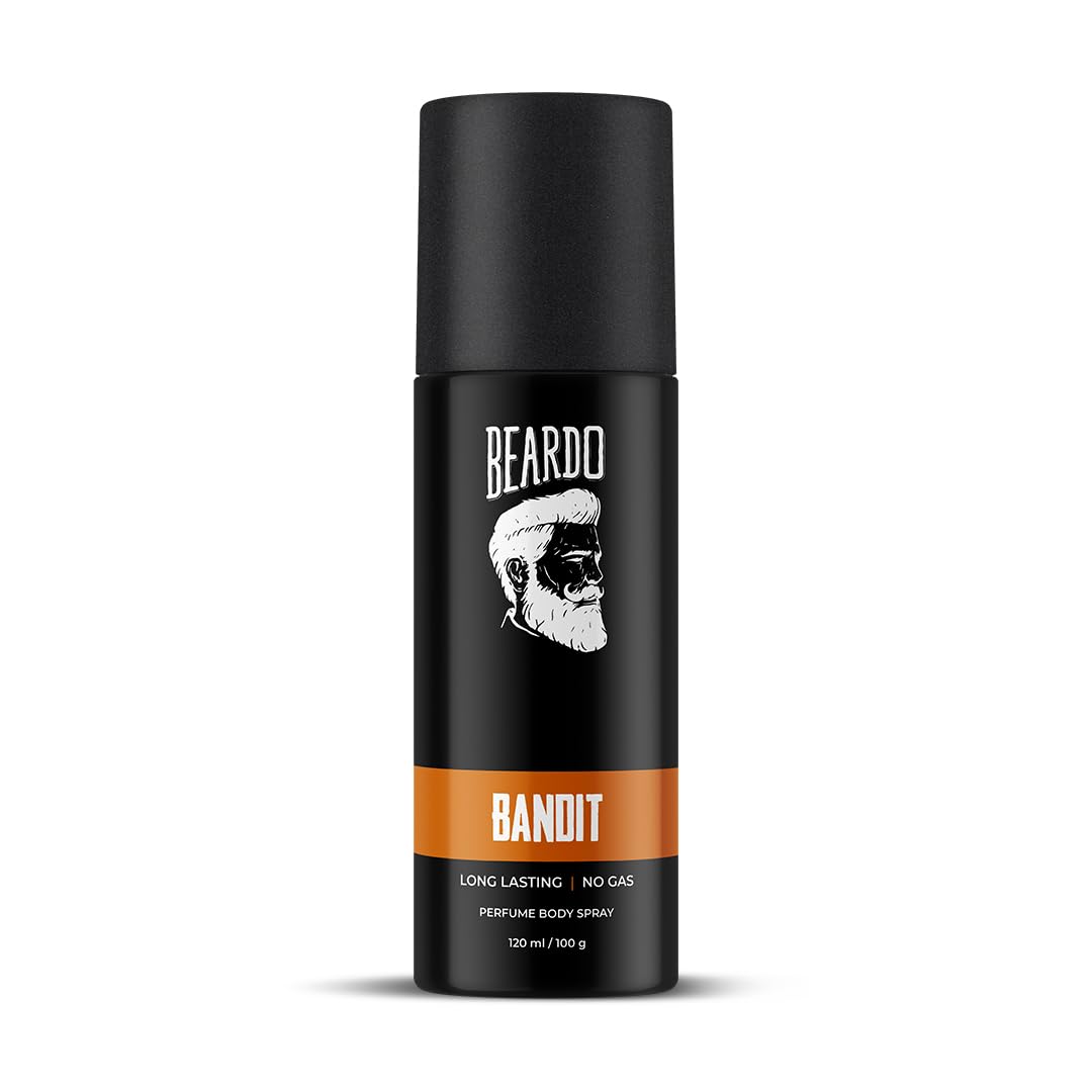 BeardoPerfume Body Spray for men - BANDIT, 120ml | Long Lasting No Gas Deo For Men | Bergamot, Oakmoss, Tonka Bean Notes Deodorant for Men | Gift for men | Gift For Brother | Gift For Friends
