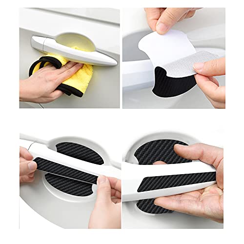 Reswish 16 Pieces Car Door Handle Scratch Protector,Arbon Fiber Car Door Handle Paint Scratch Protector Sticker,Scratches Protective Films Side Sticker Scratches Car Door Protector (Carbon Fiber) #TOP2
