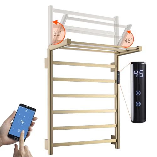 LNXGJJ Sèche-Serviette Électrique WiFi Intelligent 76 W Porte-Serviettes Chauffant Électrique...