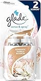 glade sense & spray doppia ricarica, con olii essenziali e sensore di movimento, fragranza romantic vanilla blossom, confezione da 2 ricariche x 18 ml