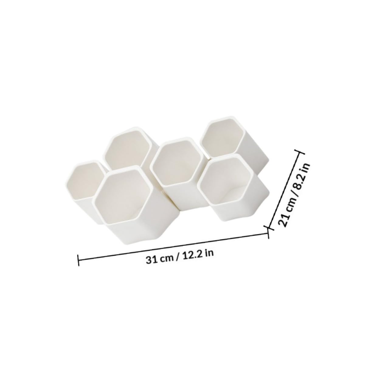 Abaodam Organizzatore da Scrivania Multifunzione in Plastica Bianca, Portapenne e Porta Pennelli Creativo a 6 Scomparti, Contenitore da Parete per Cancelleria e Trucco, per Studenti