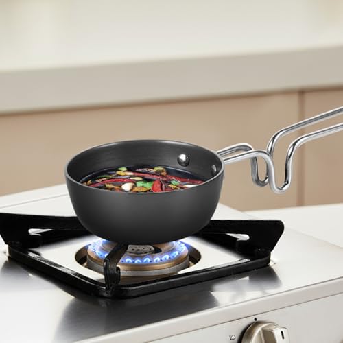 Image of Borosil 11 cm Hard Anodized Tadka Pan | Aluminium Grade 3003 | Glossy Exterior & Matt Interior | Even Heat Distribution | Easy to Clean | 5 Years Warranty