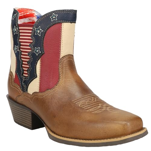 Justin Workboots Womens Chellie Patriotic Ankle Casual Boots Ankle Low Heel 1-2" - Multi - Size 6 B2