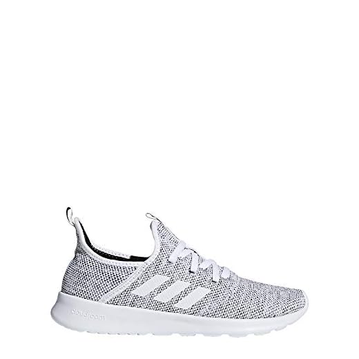 adidas Women's Cloud foam Pure Running Shoe, White/White/Black, 6.5 US