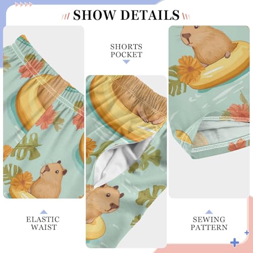 Pajama Bottoms, Pajamas Long Pant Cute Capybaras Lounge Wear Casual Cartoon Sleep Pants Soft Pjs Sleepwear4