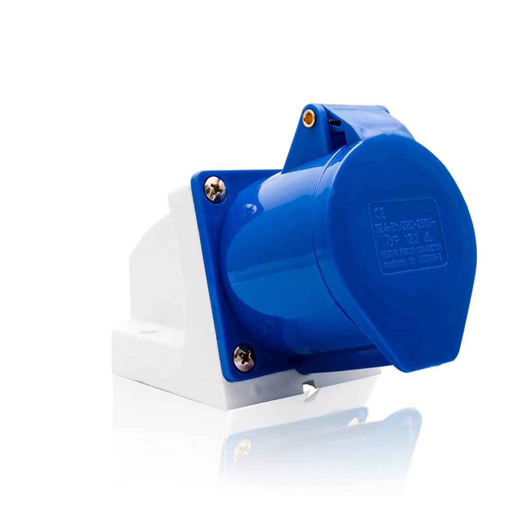 3 PIN Industrial Field Plug Socket, IP44 16A / 32A 240V Replacement Sockets for Camping Caravan Industrial