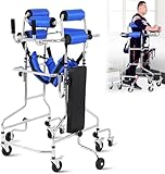 Gehhilfe für Erwachsene mit Sitz für Senioren, verstellbare Höhe und Breite, Mobilitätshilfe bei Zerebralparese, Hemiplegie, Schlaganfallrehabilitation, Steh- und Gehhilfe für Behinderte