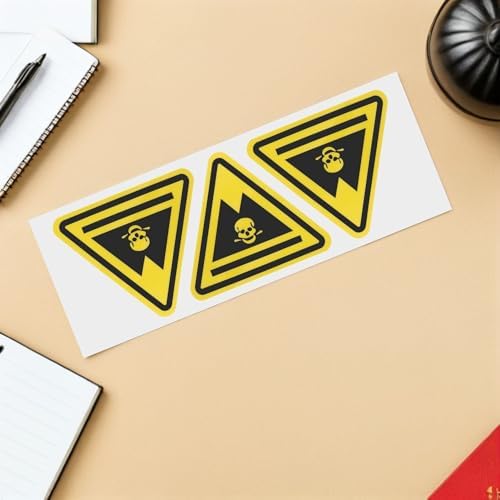 NUOBESTY 20 adet vinil uyarı çıkartması, tehlikeli madde, kendinden yapışkanlı, 12 x 105 cm, kimyasal kaplar ve tehlike işaretleri için güvenlik uyarı etiketleri - Görsel 5