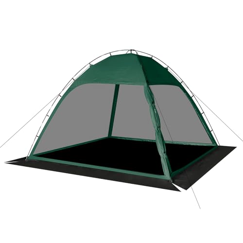 Screen Tent with Removable Floor, Siebwin Large 10'x10' Gazebos with Mosquito Netting and Removable Floor Sunproof Outdoor Canopy Tent for Backyard Party Outside Activities, Green