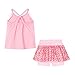 LittleSpring Summer Outfits for Toddler Girls Tank Tops and Shorts Set Cute Casual Floral Fashion 2 Piece Outfit Light Pink 2T