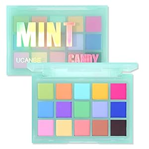 UCANBE Colorful Matte Makeup Eyeshadow Palette, 15 Shades Vibrant MACARON Pastel Eye Shadow Pallet, High Pigmented Blendable Rainbow Make Up Plattet Kit – Mint Candy