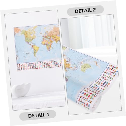 Luxshiny 世界地図 インテリア 帆布 壁掛けアート フレームなし 40x60cm 軽量 仕上がり良好 室内壁面向け リビング 寝室 玄関 物件撮影小物 パーティー装飾に [5]