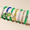 Soccer Bracelet For Women, Game Day Mom Accessories & Outfits Sports Jewelry Fans Gifts, Charm Beaded Stretch Bracelets Essentials Team Gear