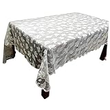  Cabilock Nappe rectangulaire Nappe en Dentelle rectangulaire Nappe Vintage Nappe de Oblong Nappe Polyester nappes Blanches Ornement Nappe de Table Ancien décorations Feuille