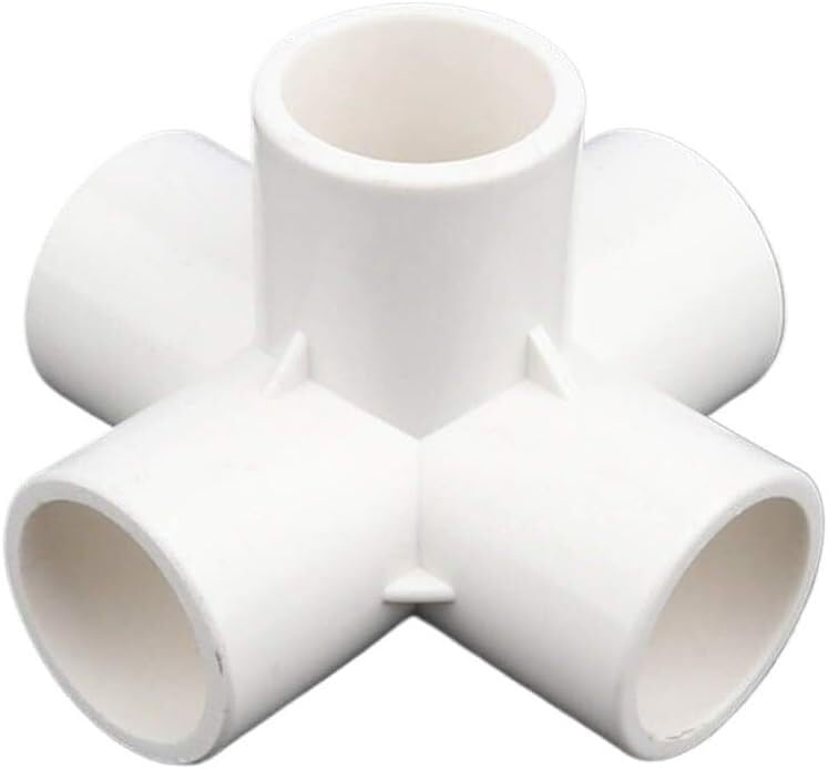 Connettore in PVC stereoscopico da 20 mm, 25 mm, 32 mm, 40 mm, 50 mm, 5 vie, adattatore for tubo for acquario, raccordi for irrigazione a goccia, connettori for tubi dell'acqua(Gray,50mm)