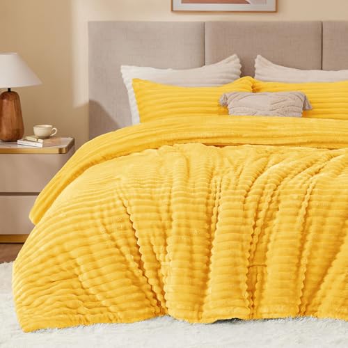 BEDELITE Fleece Queen Comforter Set -Super Soft & Warm Fluffy