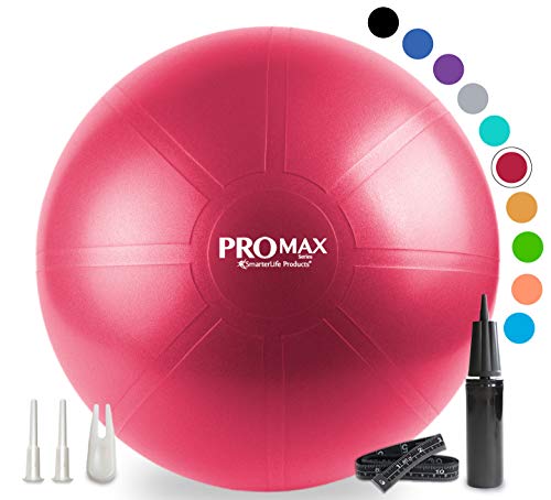 Yoga, Balance & Stability Exercise Ball to Strengthen Your Core & Improve Posture