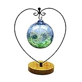 YY YEARCHY Ornament Display Stand Indoor Metal Stand Terrarium Air Plant Stand Flower Pot Holder Iron Pothook Stand for Hanging Glass Globe Ball (Heart round wood)